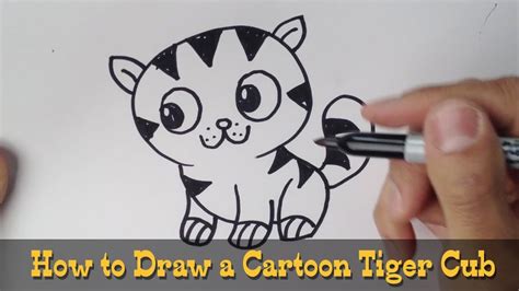 How To Draw A Tiger Cub Youtube