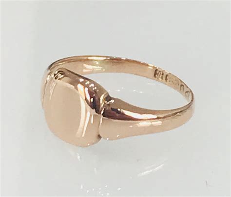 Stunning Antique 9ct Rose Gold Signet Pinky Ring Hallmarked Chester