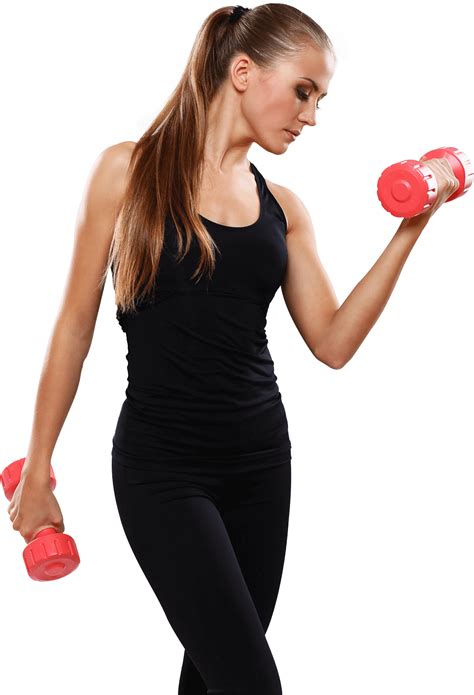 Color Dumbbells Young Workout Gym Fitness Woman Png Fitness