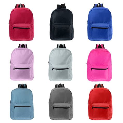 24 Units Of 17 Kids Basic Wholesale Backpacks In 9 Assorted Colors