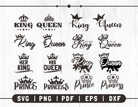 Queen And King Svg King Queen Svg Her King Svg His Queen Svg King