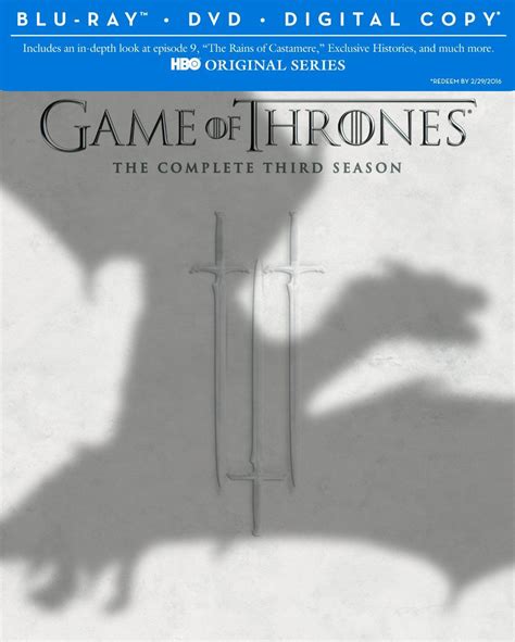 Game Of Thrones Season 3 Blu Ray DVD Combo Digital Copy Various