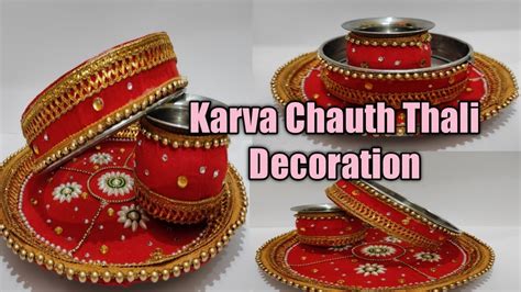 Simple Karvachauth Thali Decoration At Home How To Decorate Karwa