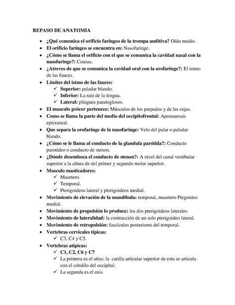 Repaso DE Anatomia ya - Espero que sea de ayuda heyyyy Apuntes - REPASO