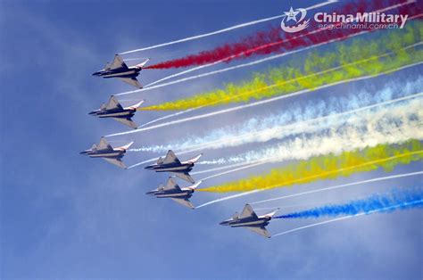 Bayi Aerobatics Team Performs Aerobatic Stunts In Airshow China 2021