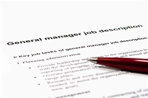 A general manager usually oversees most or all of the firm's marketing and sales functions as well as. Job Descriptions and Background Investigation Policy ...