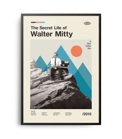 Mid Century Modern The Secret Life Of Walter Mitty Movie Poster