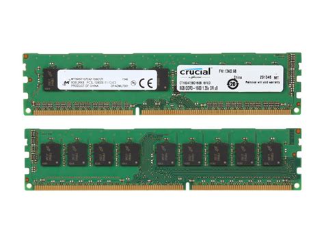 Crucial 16gb 2 X 8gb Ecc Unbuffered Ddr3l 1600 Pc3l 12800 Server