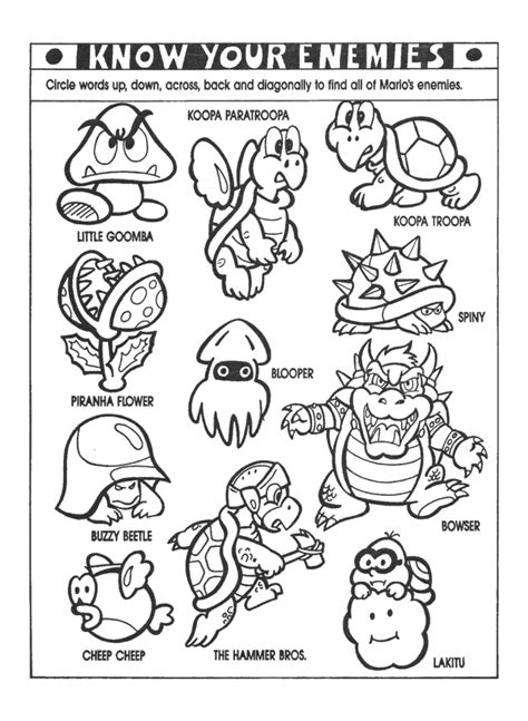 Mario Enemies Coloring Pages Free Coloring Pages