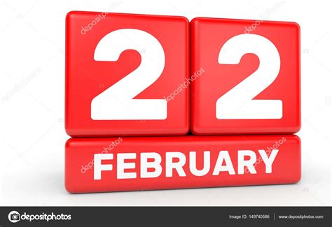 February 22 Calendar On White Background Stock Photo By ©icreative3d