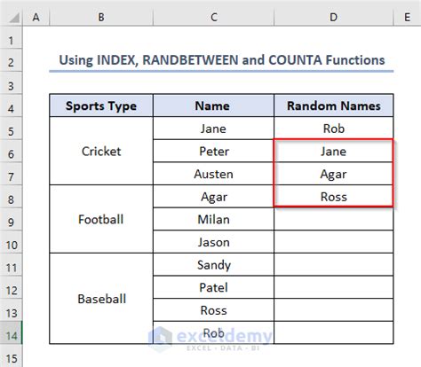 How To Select Names Randomly In Excel Useful Methods