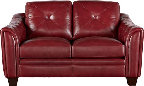 Red Leather Loveseat Flower Love