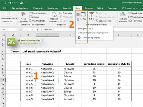 Jak zrobić w Excelu sortowanie Jak zrobić w Excelu