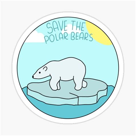 Save The Polar Bears Sticker Sticker For Sale By RipDesigns Redbubble