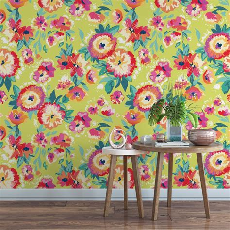 Maybe you would like to learn more about one of these? Yellow Floral Removable Wallpaper / tropical wallpaper / | Etsy | Removable wallpaper, Floral ...