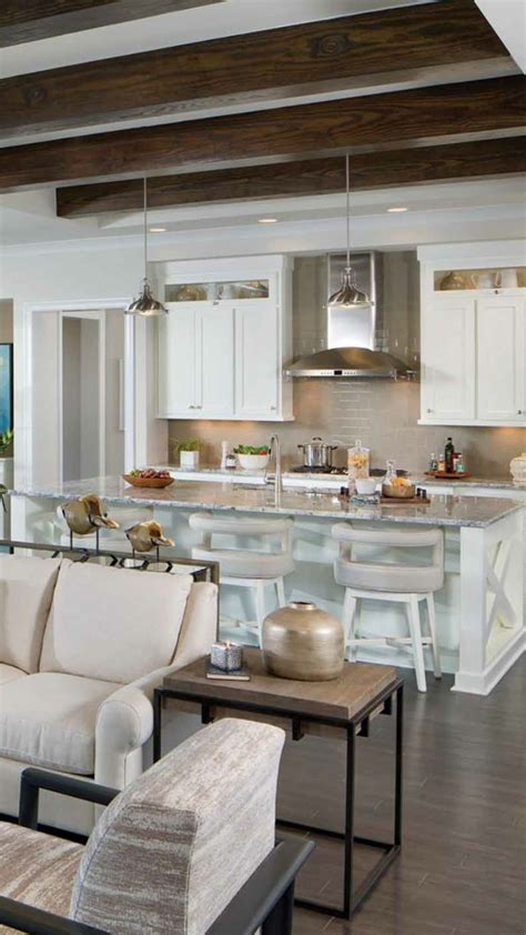 You can thus do this on your own or hire a professional. Floor, island, cabinet trim, beams | Cabinet trim, Home ...