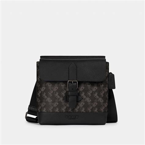 Coach Hudson Crossbody Bag With Horse And Carriage Print In Black For