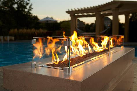 Outdoor Lifestyles Plaza Linear Gas Fire Pit Fireplacepro