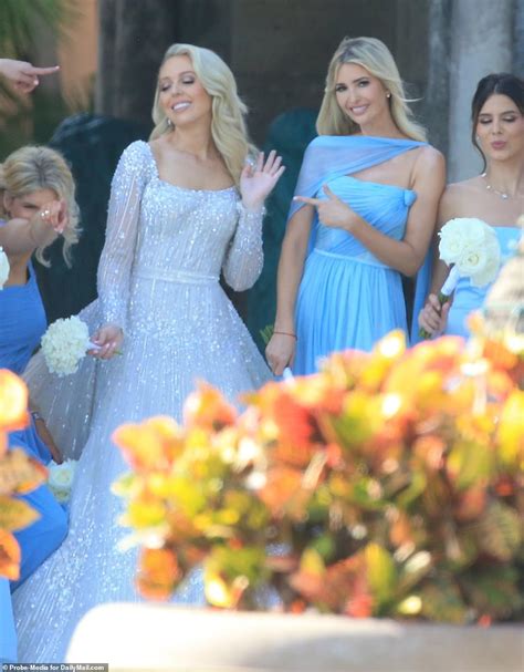 sparkling like a jewel tiffany trump poses up with maid of honor ivanka moments before her