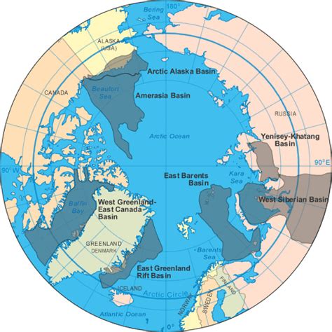 Oil And Natural Gas Resources Map Of The Arctic Ocean