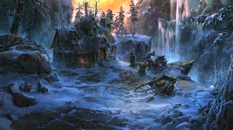 Winter Cabin By Ratushnyak Vitaliy Rimaginarylandscapes