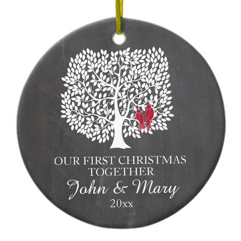 Our First Christmas Together Ornament Love Birds Ceramic Ornament