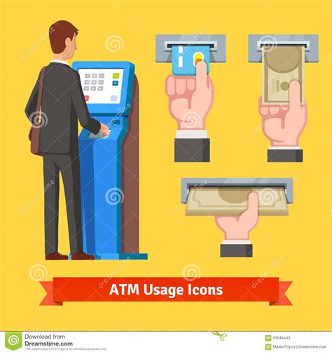 Free atm withdrawals cash app reimburses atm fees, including those charged by the atm operator, for accounts that receive at least one direct deposit of $50 or more per. Businessman Using Modern ATM Machine Stock Vector ...