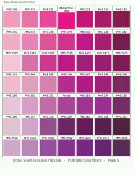 Pantone Fucsia Pantone Color Chart Pms Color Chart Pms Colour