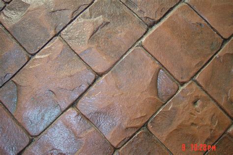 Bonway London Cobble Stamped Concrete With Bonway Brick Red Hardener