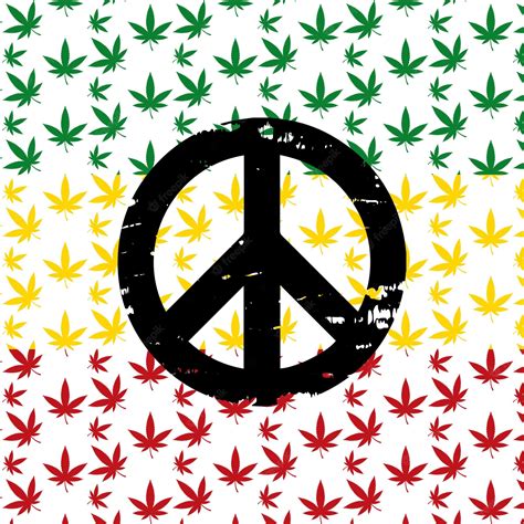 Premium Vector Rastafarian Flag With Striped Cannabis Leaf Vector