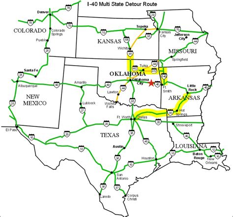 Map Of Us Interstate 40 Map