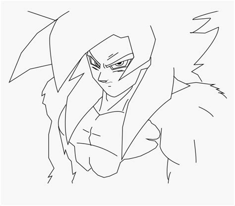 Goku Ssj4 Lineart Png Download Goku Ssj4 Drawing Easy Transparent