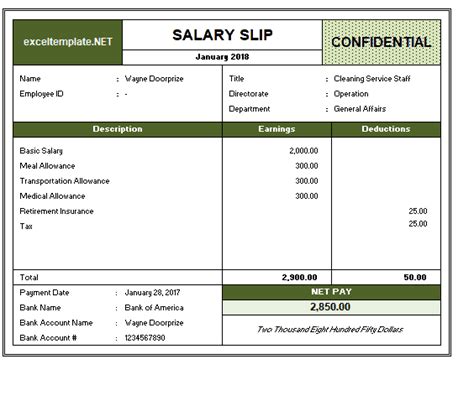 The pay slip can be kept as a record of salaries paid to an employee for getting rid of. 6 Salary slip templates Word Excel - Sample Templates