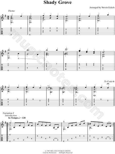 Traditional Shady Grove Guitar Tab In E Minor Download