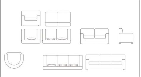 Creative Modern Sofa Set Blocks Cad Drawing Details D