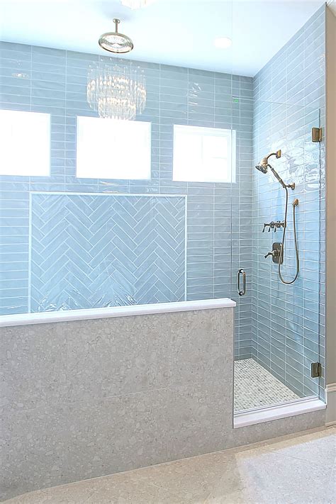 Browse By Room Blue Shower Tile Shower Tile Bathroom Mirror Makeover