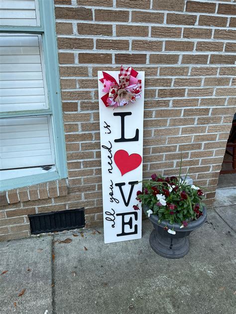 Valentines Day Porch Sign Valentines Porch Leaner Valentines Etsy