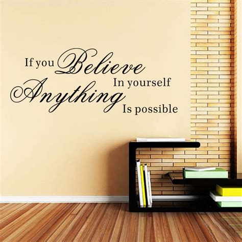 Inspirational Wall Words If You Believe In Yourselfanything Is Possible Wall Art Quotes 36cm