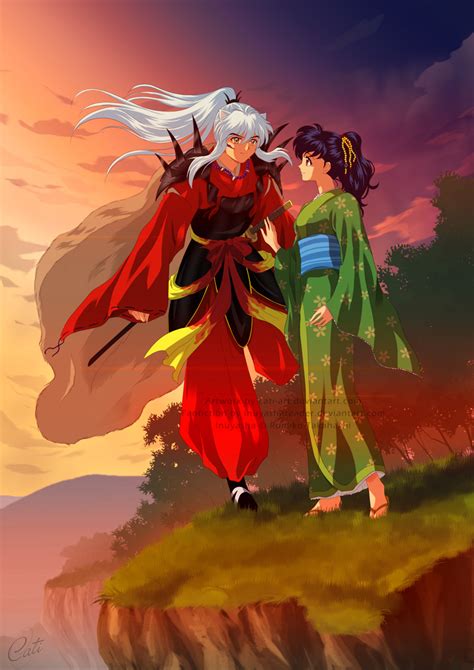 Commission Inuyasha And Kagome By Cati Art On Deviantart