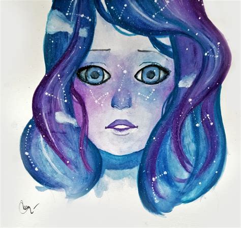 Watercolor Galaxy Girl At Getdrawings Free Download