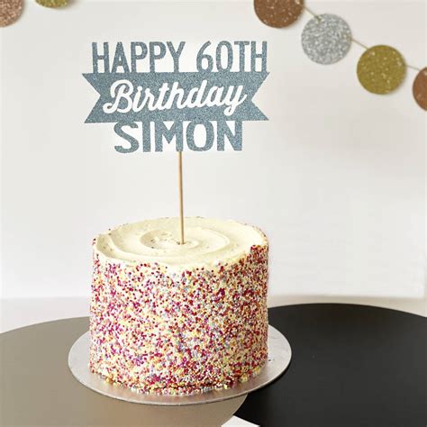 Personalised 60th Birthday Cake Topper By Allihopa