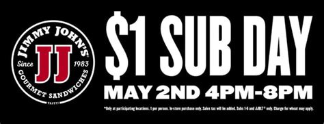 Reminder 1 Jimmy Johns Subs Today The Impulsive Buy
