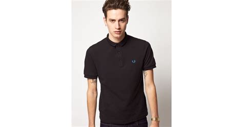 Fred Perry Fred Perry Hidden Pop Polo Shirt In Black For Men Lyst