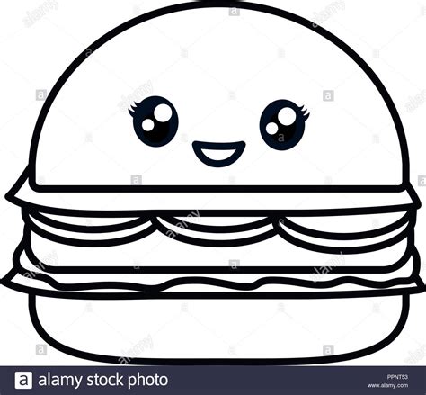 Cliccate sulle immagini qui sotto per scaricare i file pdf stampabili. Kawaii hamburger icône sur fond blanc, vector illustration ...