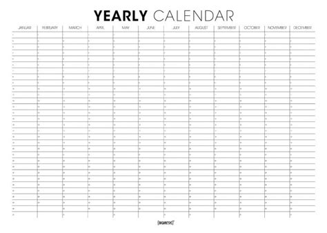 Yearly Calendar Schedule Poster Organicers Organize Nicer With Posters