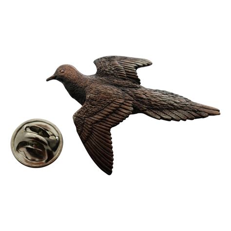 Dove Pin Antiqued Copper Lapel Pin Brooches Pins
