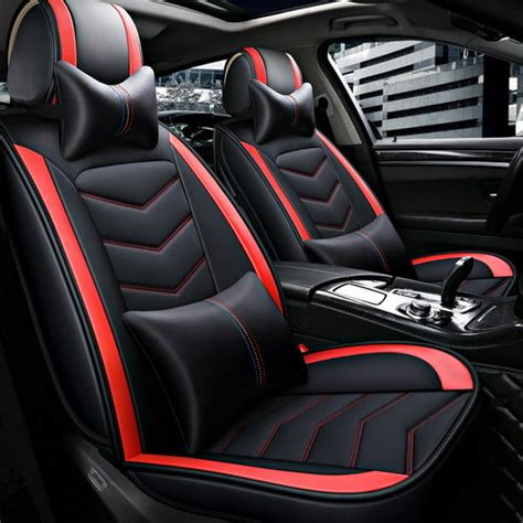 luxury auto car 5 seats 5 seats pu leather front rear cushion car seat cover universal walmart