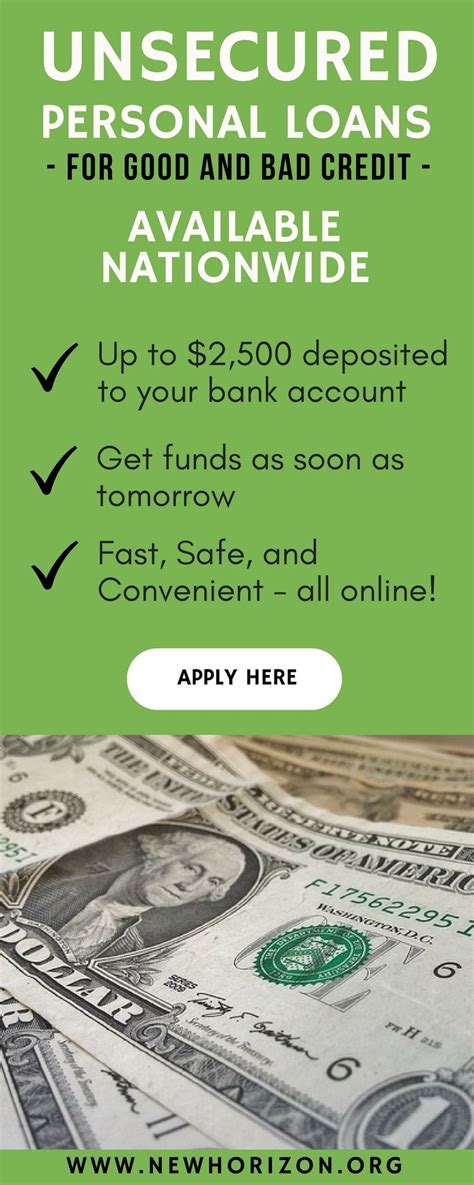 Unsecured loans are riskier than secured loans for lenders, so they require higher credit scores for approval. Unsecured Personal Loans For Good And Bad Credit Available Nationwide | Bad credit personal ...