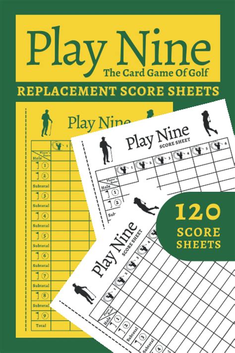 Play Nine Score Sheets 120 Paper Pads Book For The Play Nine Card Game