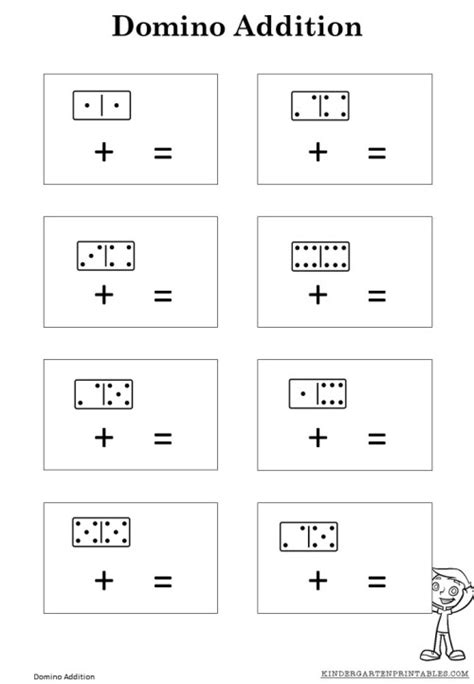 Domino Addition Worksheet Printable Free